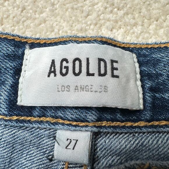 Agolde Blue High Rise Jeans with Relaxed Fit - Picture 4 of 6